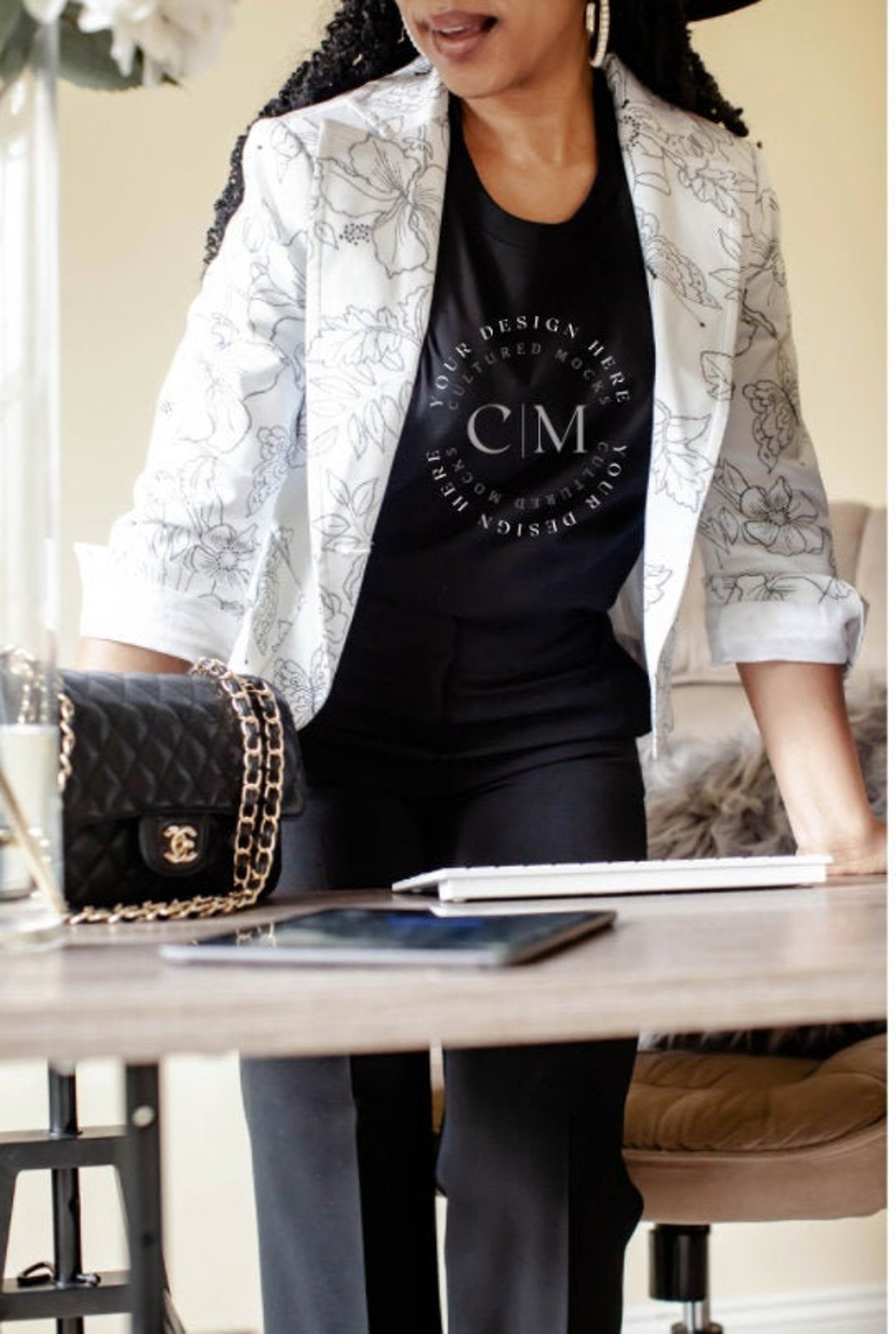 Download Womans Shirt Mockup Black TShirt Mockup Bella Canvas Black ...