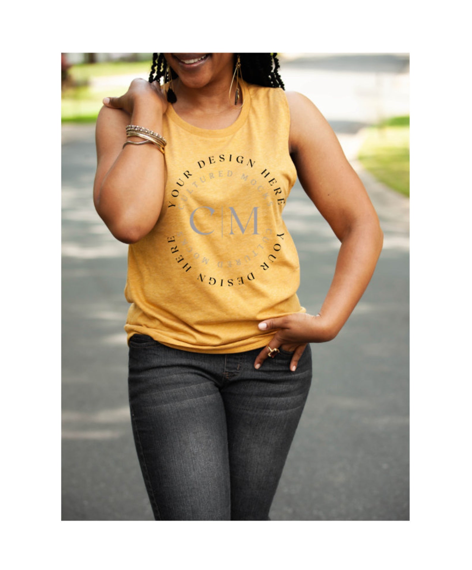Download Tank Top Mockup Template Next Level 5013 Festival Muscle Black | Etsy