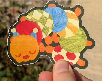 Pegatina de vinilo de la Oruga Acogedora