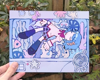 Lámpara de pez Sayaka, impresión Y2K