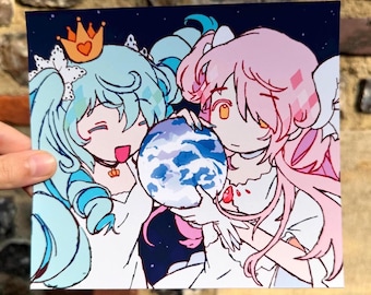 El mundo es suyo - Impresión artística mate de Madoka x Miku