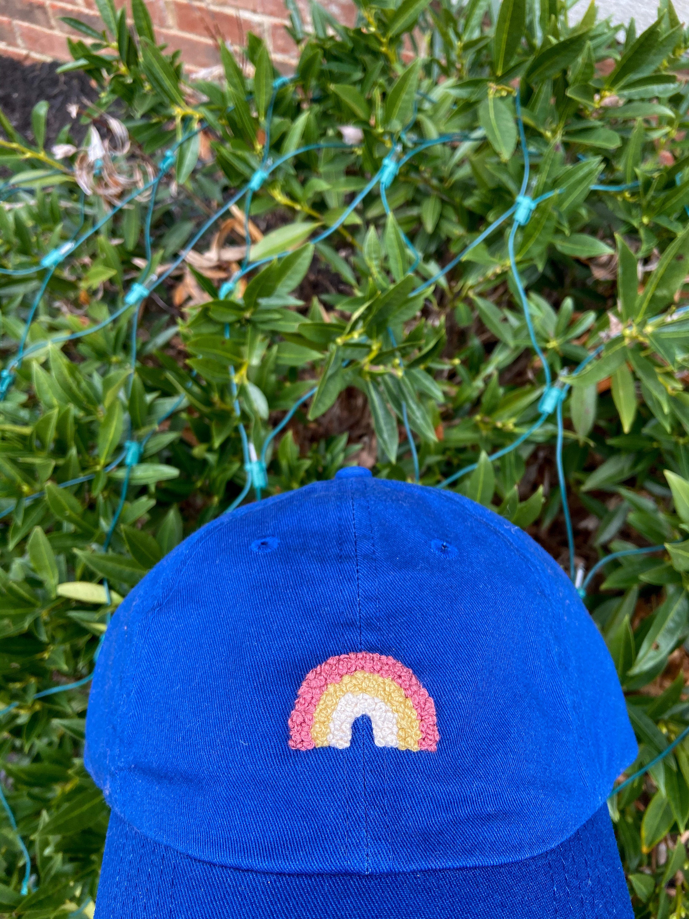 Hand Embroidered Rainbow Hat | Etsy