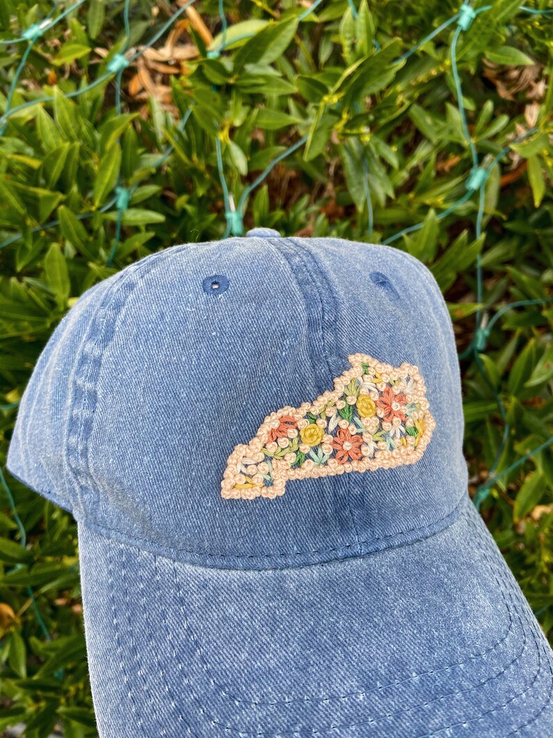 Hand Embroidered State Hat Embroidered Hat Hand Etsy