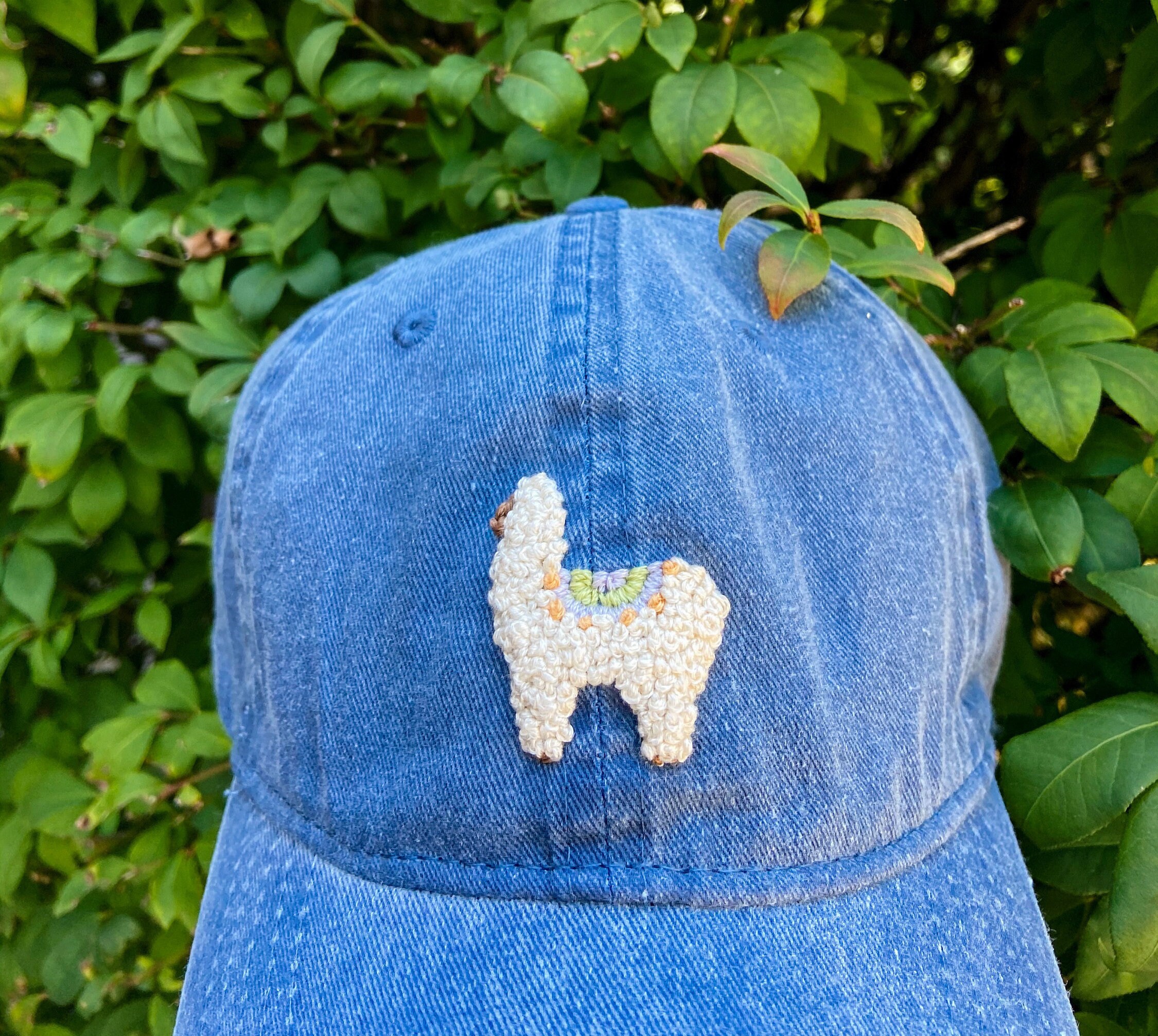 Hand Embroidered Llama Hat Hand Embroidery Hand Embroidered Hat