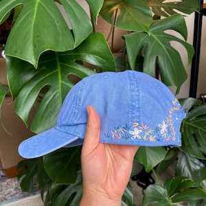 Hand Embroidered Floral Hat | Floral Embroidery | Flower Hat | Embroidered Hat | Flower Embroidered Hat | Hand Embroidered Hat