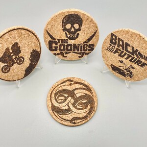 80’s Movie Inspired Cork Coasters x 4