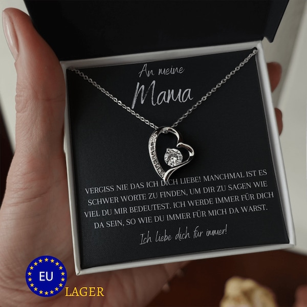 To My Mom Necklace, Muttertag Kette, Mutter Tochter Geschenk, Personalized Gift for Mom, Mothers Day Gift from Daughter, German