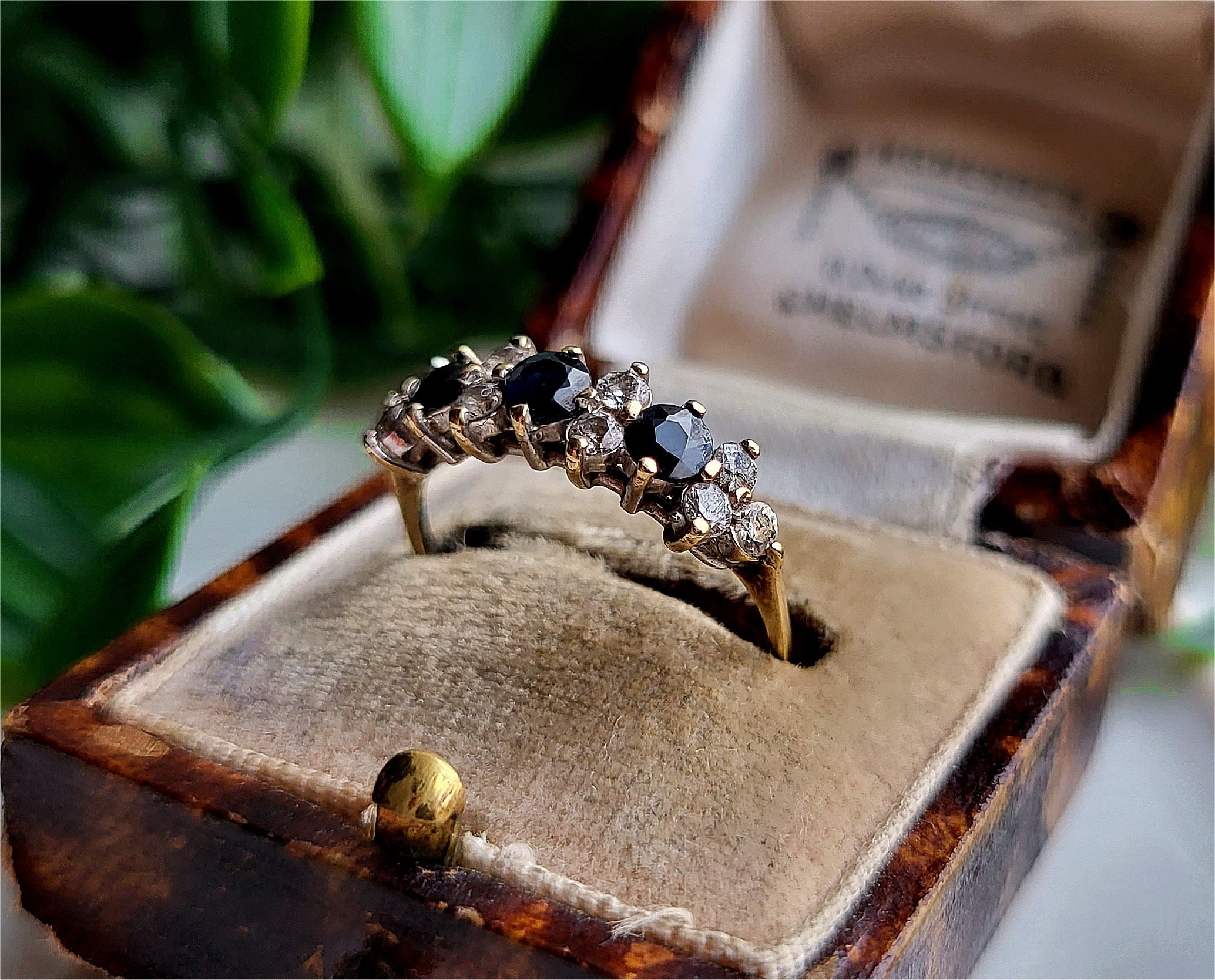 Gold sapphire clearance diamond ring