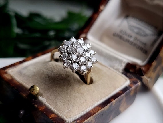 IMPRESSIONANTE anello vintage in oro carati con topazio bianco