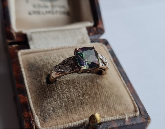 9ct gold mystic topaz best sale ring