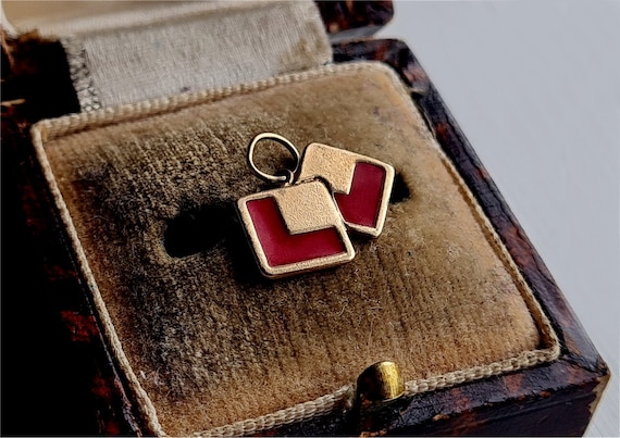 Vintage 9ct Gold Learner Plate Charm, Vintage 9ct Gold Learner Charm