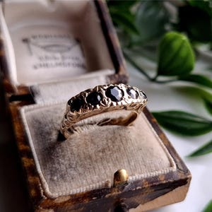 SCROLLED DESIGN Vintage 9ct Gold Sapphire Eternity Ring. 1970s RESIZING AVAiLABLE Vintage 9ct Gold Sapphire Ring (ref0K