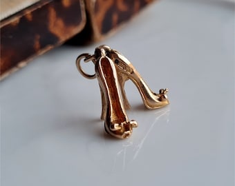 Vintage MASSIEF 9 kt gouden stiletto schoenbedel, vintage 9 kt schoenbedel