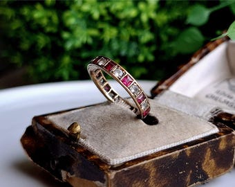 Vintage 14k Gold Ruby and Diamond Ring - Etsy