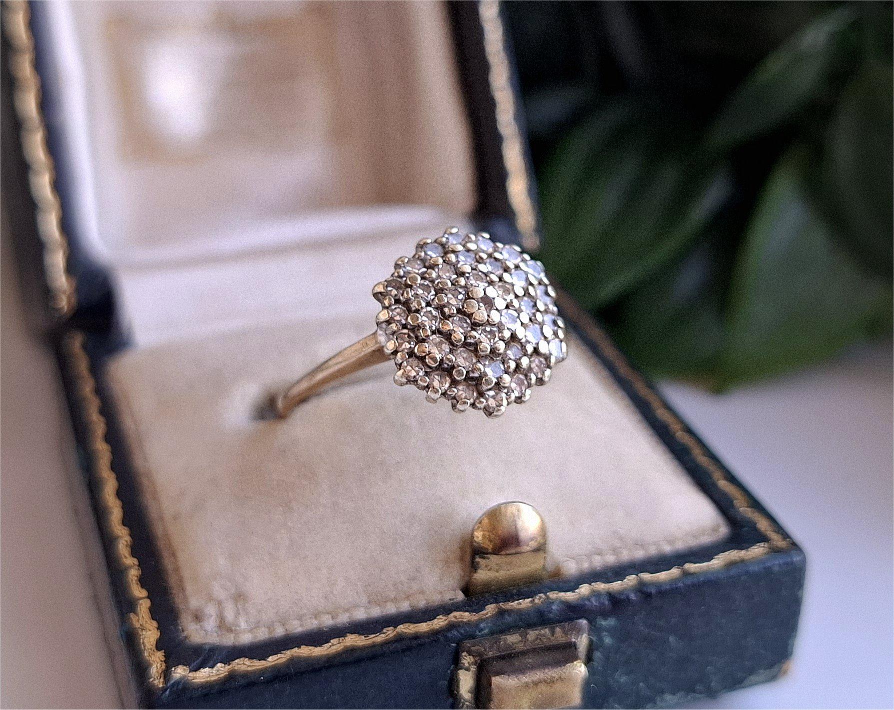 1980's Cluster Diamond Rings - Etsy