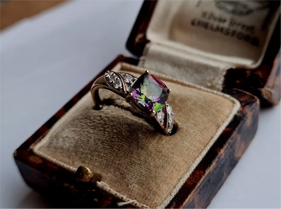 9ct gold mystic topaz best sale ring