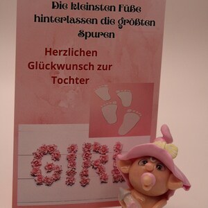 Geburt Mädchen Tochter Glückwunschkarte Taufe Freudiges Ereignis