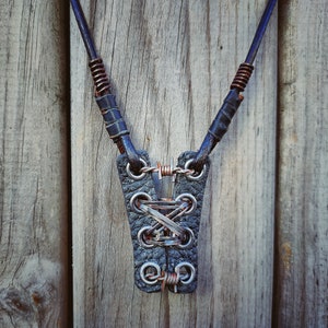 Berserker Leather Necklaces / Rusty Barbed Wire / Mixed / Dystopian / Wasteland / Rivethead / Post Apocalyptic / Tribal / Biker