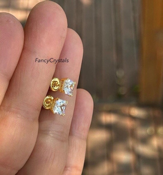 Ohrstecker Massiv 14K Gelbgold Klassisch 1 Karat Princess
