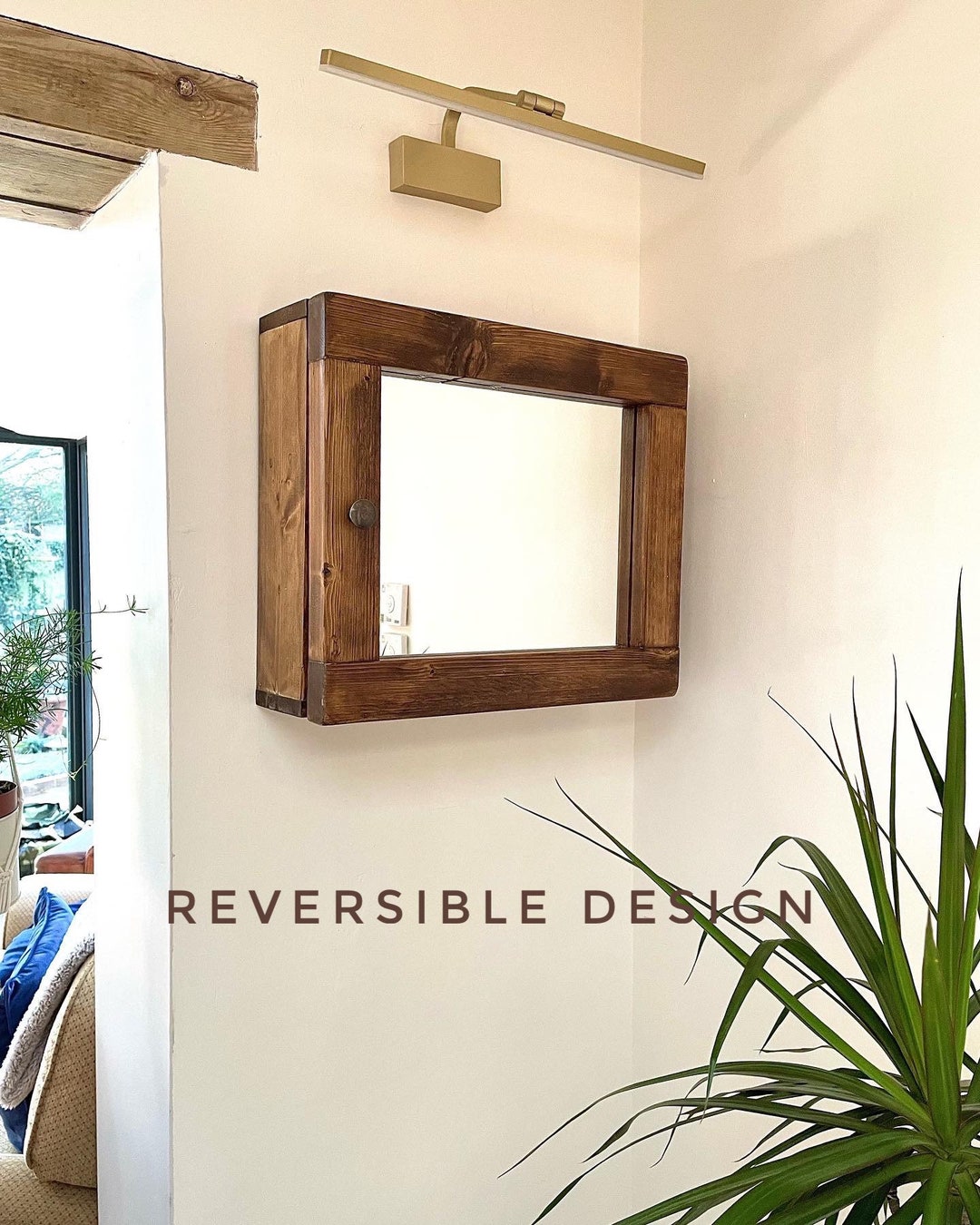 Handmade Bathroom Cabinet Mirrored Cabinet Landscape Rustic - Etsy