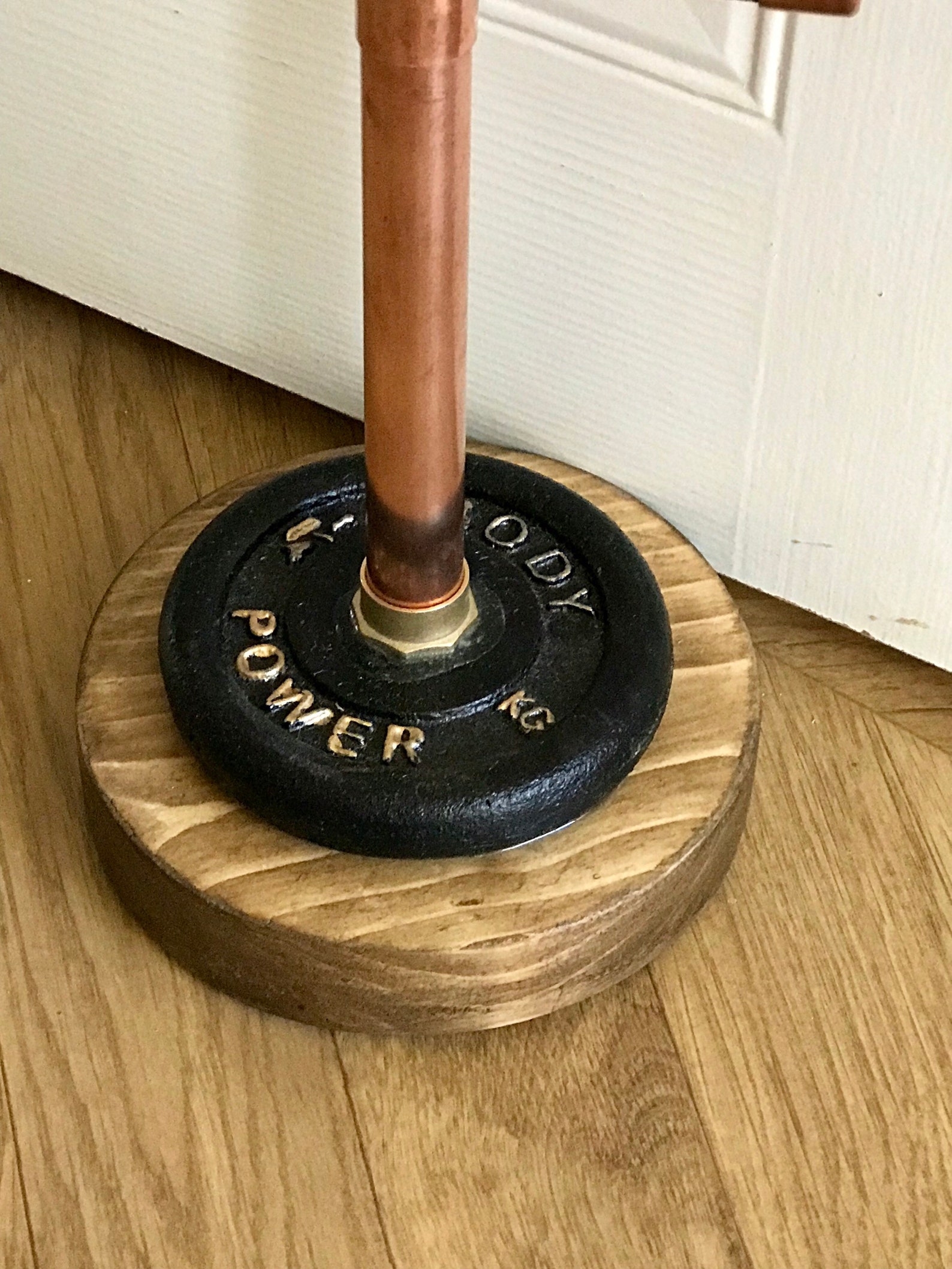 Door Stop Weight Copper and Iron Timber Based Door Stop Etsy UK