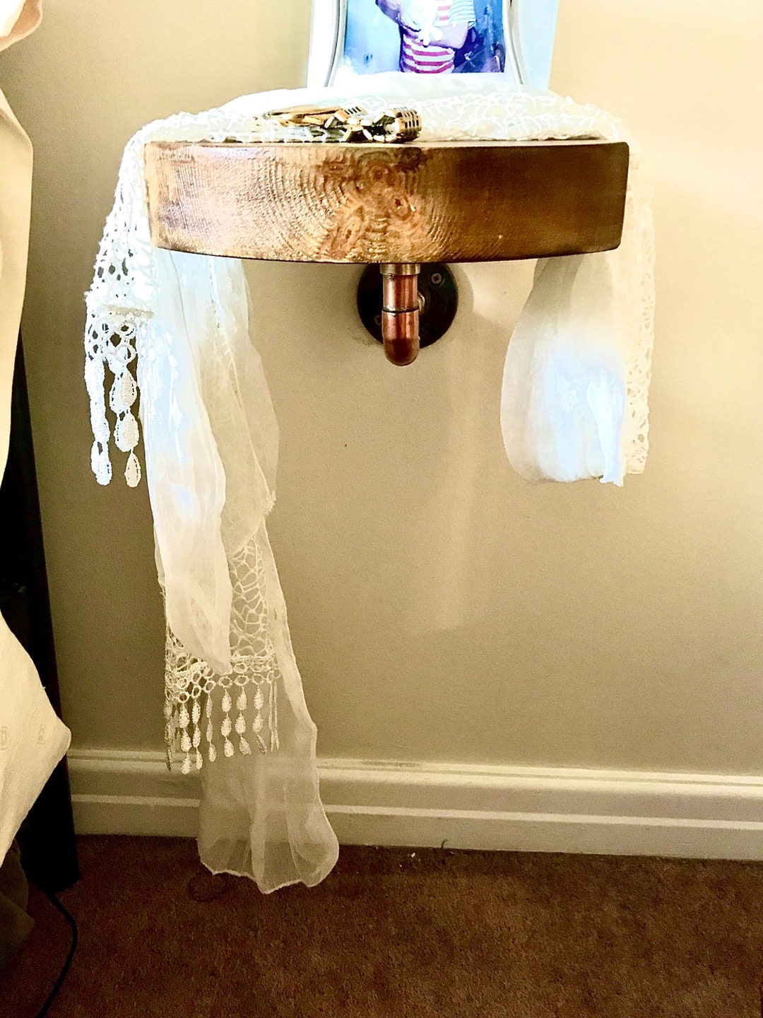 Handmade Bedside Table Small Table Wall Hung Table Shelf - Etsy