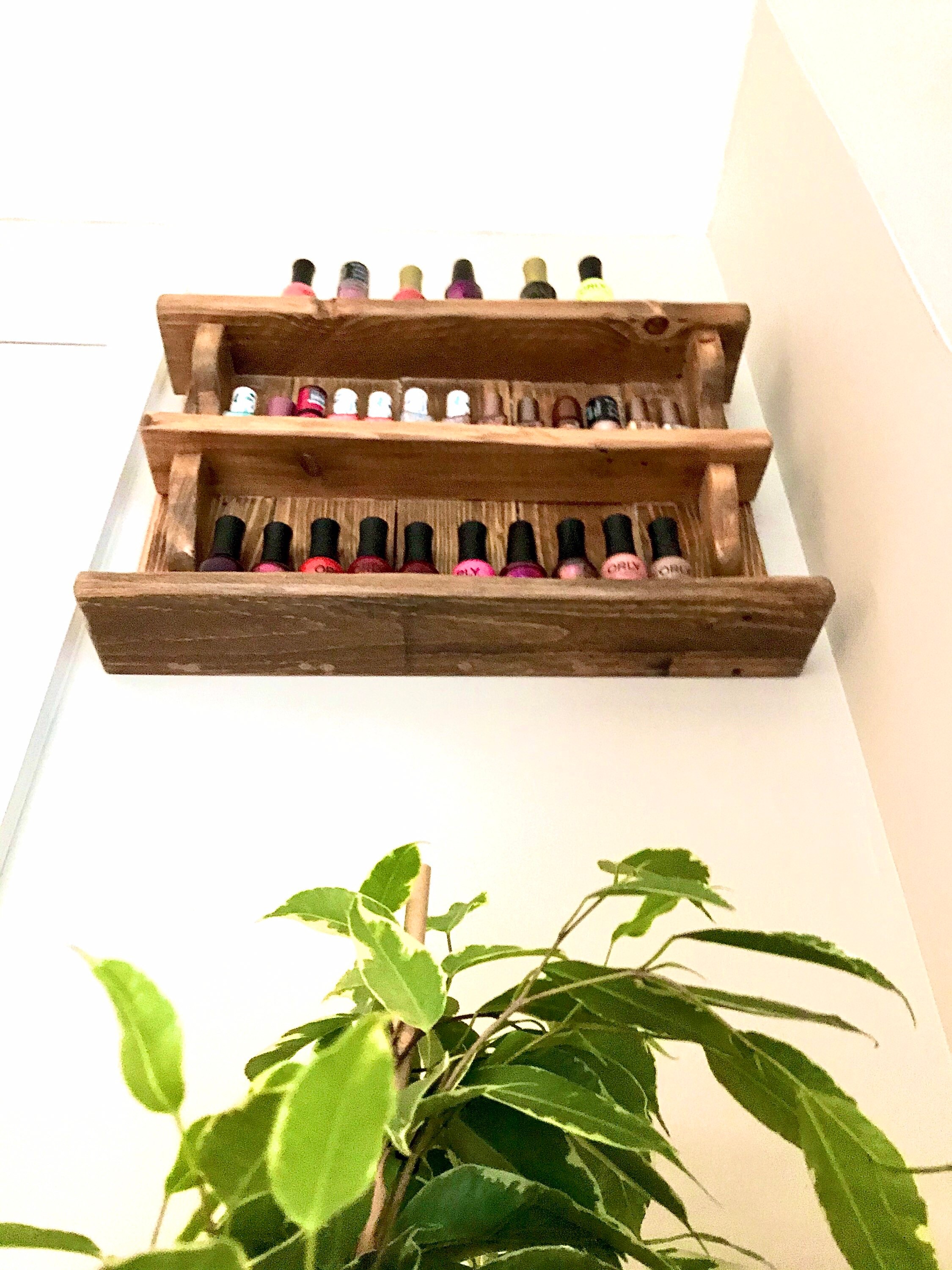 Small Neat Shelving Rack Nail Care Salvaged Timber Beauty Etsy