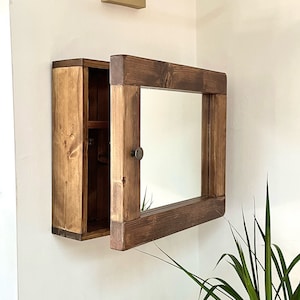 Handmade Bathroom Cabinet, Mirrored Shaker Style Cabinet, Landscape Rustic Cabinet, Future Antique, All Solid English Timber. The Chester.