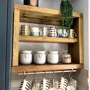 Shelving Unit, for Books and Ornaments, Crockery Display Unit, Kitchen or Living areas Timber Shelving Unit, Handmade Shelving  for Home