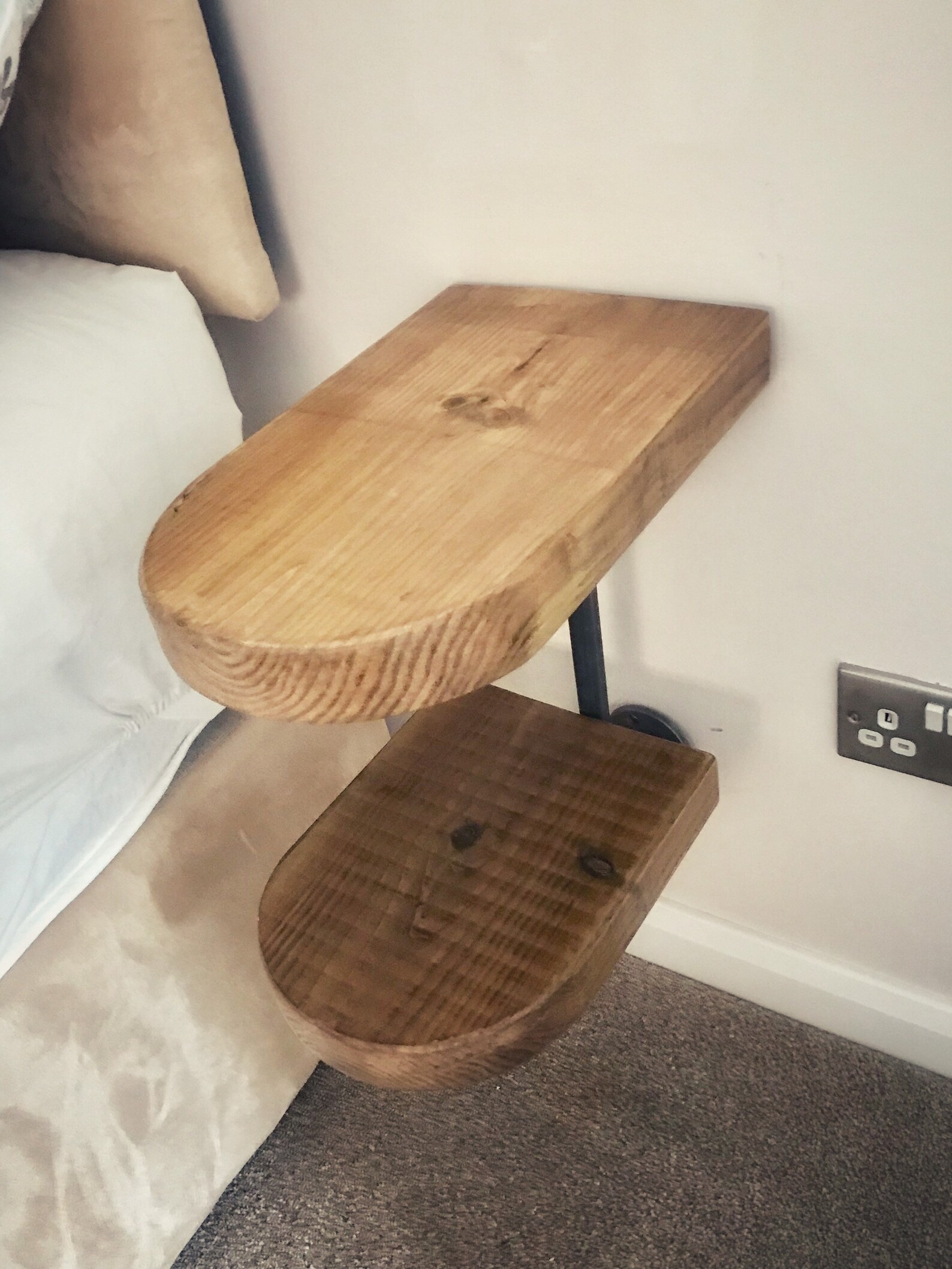 Bedside Table Double Design Tables Chunky Timber Iron Pipe Etsy UK