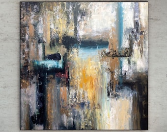 Original Textured Abstract Painting – Modern Acrylic Oil Canvas Art