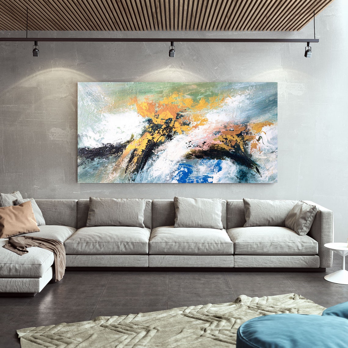 Abstract Wall Art Large Canvas Paintings Bathroom Wall - Etsy