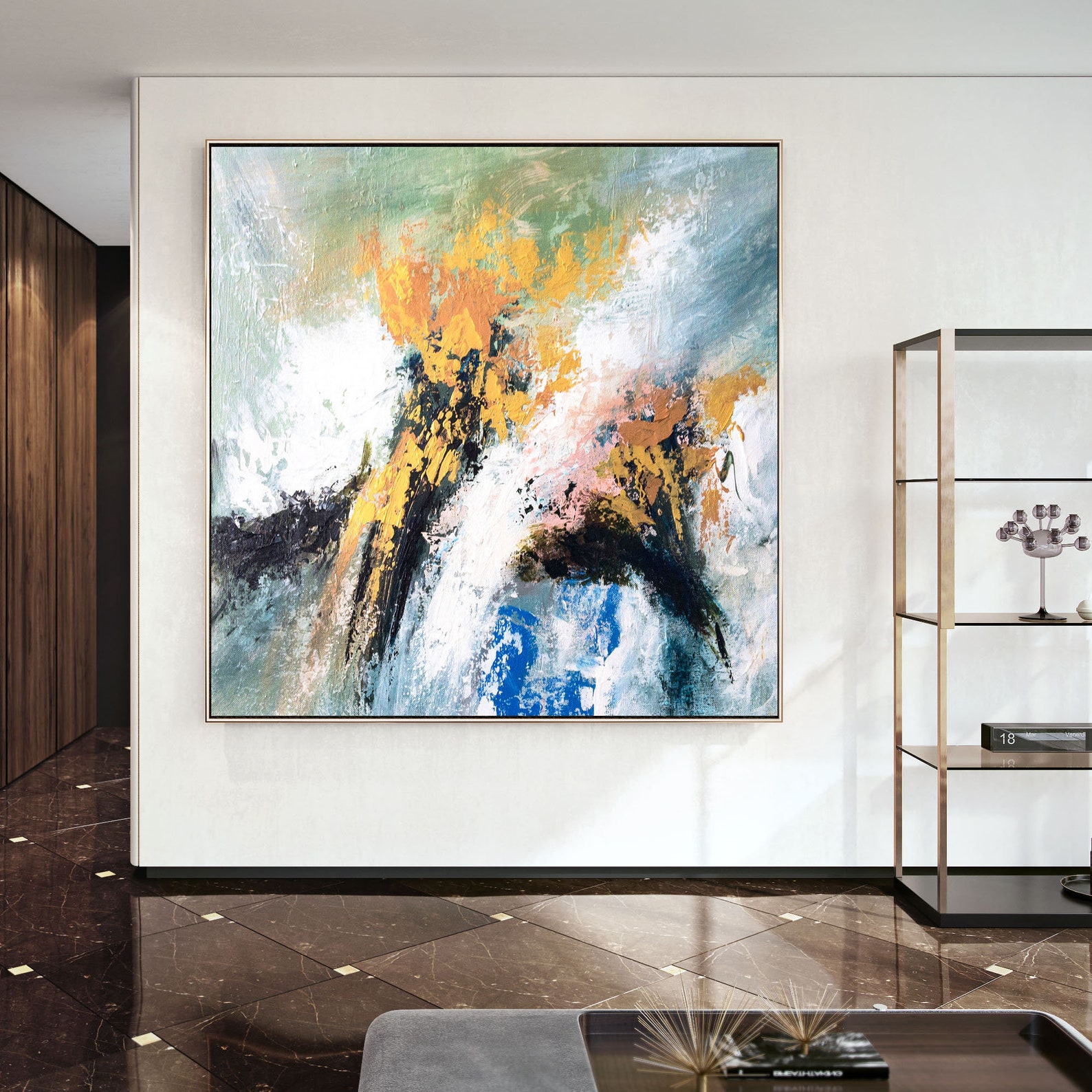 Abstract Wall Art Large Canvas Paintings Bathroom Wall - Etsy