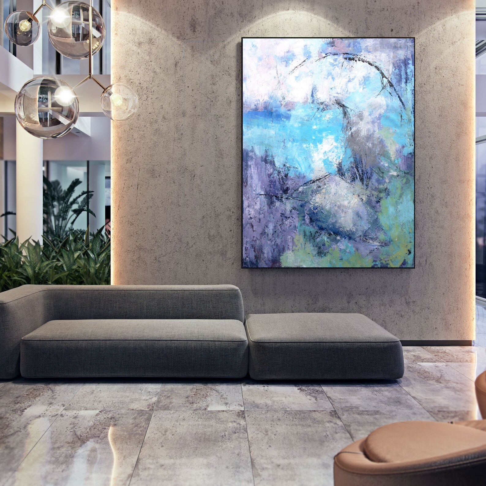 Large Abstract Art Farmhouse Wall Decor, Oil Paintings on Canvas