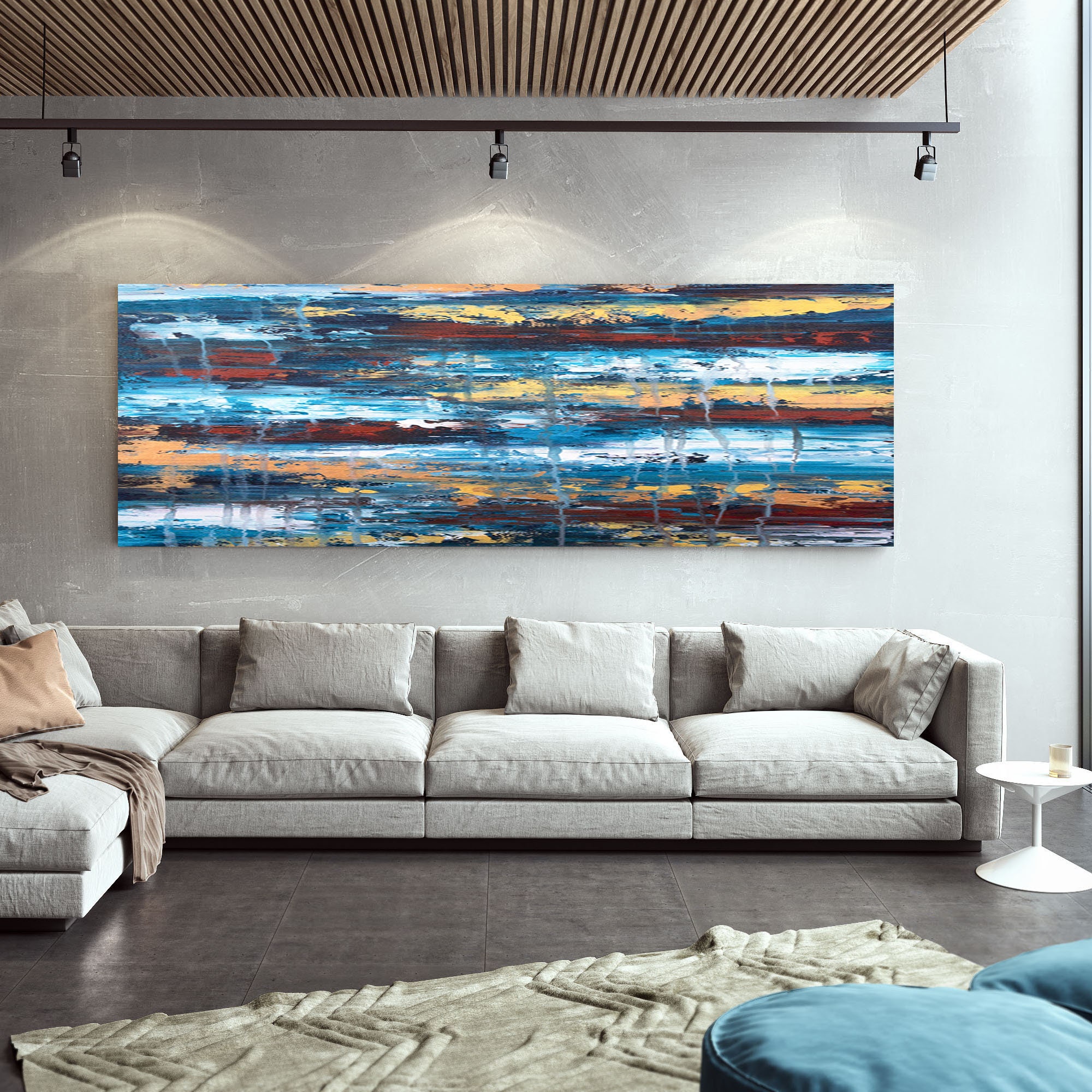 Textured Abstract Painting Bathroom Wall Decor Oil | Etsy