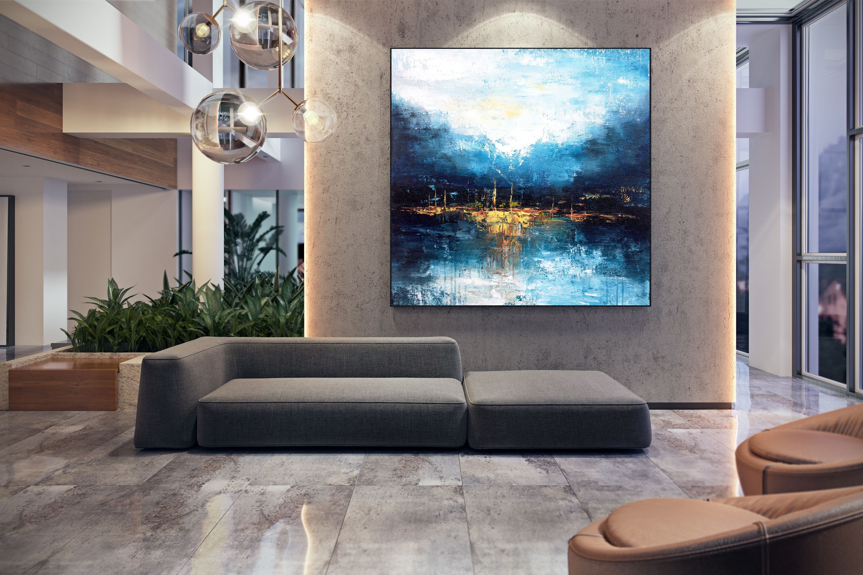 Moderne abstrakte Malerei-Dorm Zimmer Dekor Ölgemälde auf | Etsy