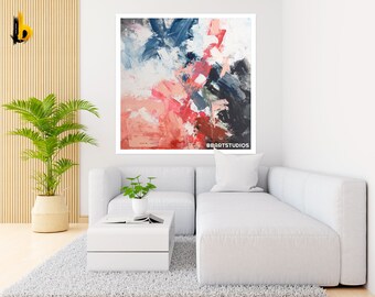 Handmade Abstract Acrylic & Oil Painting – Modern Gallery Wall Art on Canvas