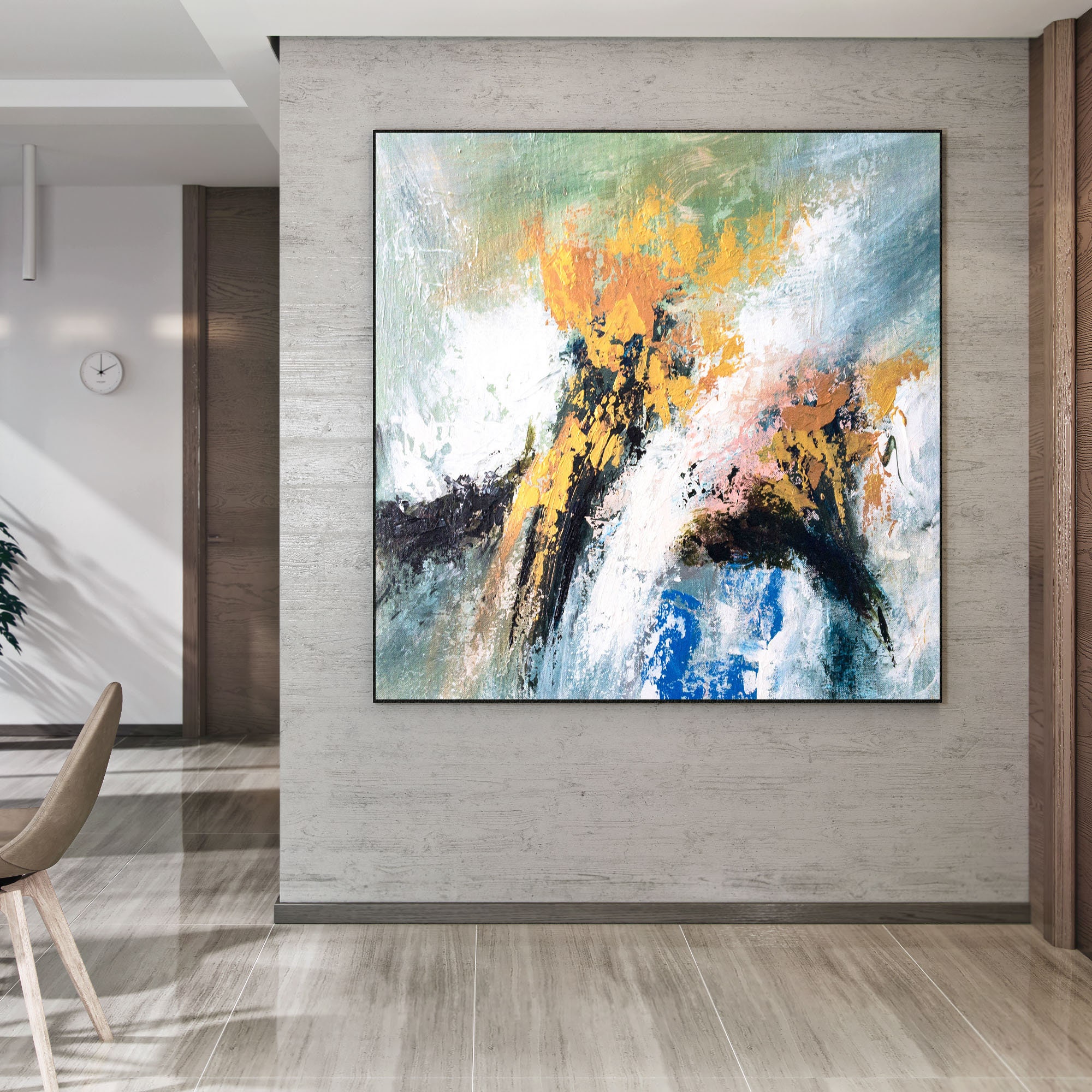 Abstrakte Wandkunst große Leinwand Gemälde Badezimmer | Etsy