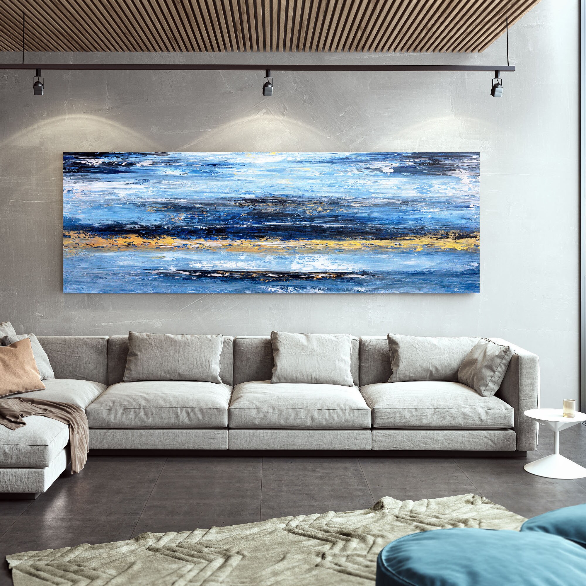 Large Abstract Art Oil Painting on Canvas, Dorm Decor, Modern Wall Art ...