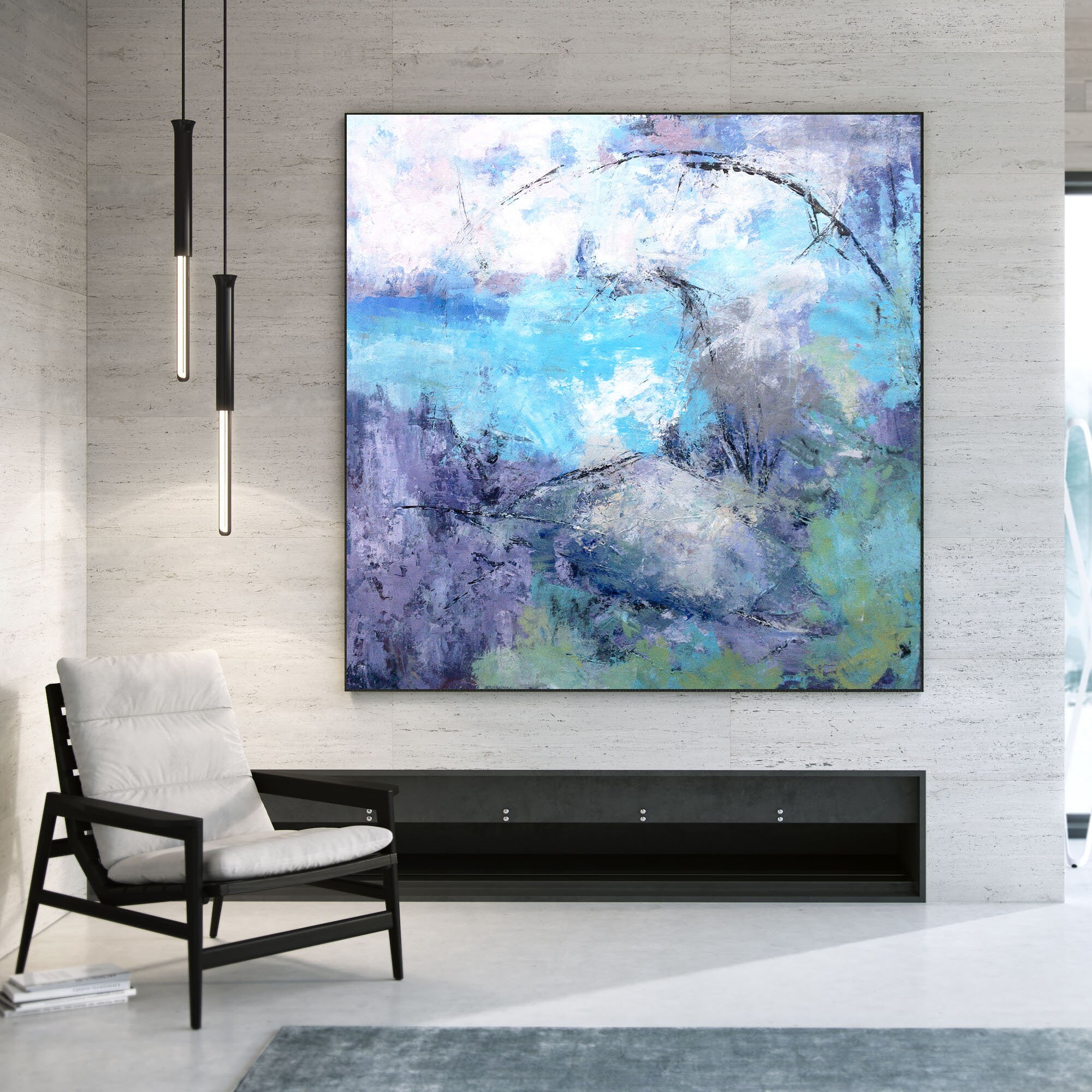 Large Abstract Art Farmhouse Wall Decor, Oil Paintings on Canvas