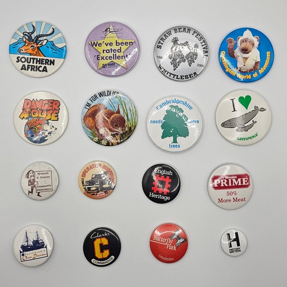 Vintage/Retro Badges 60s 70s 80s 90s. Greenpeace,… - image 2