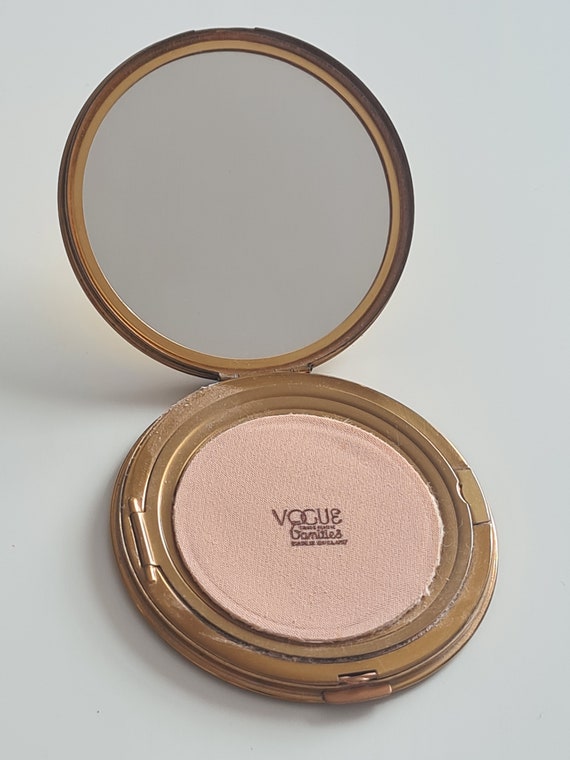 Vintage vogue vanities powder make up compact c.1… - image 3