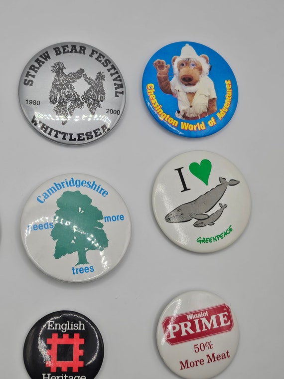 Vintage/Retro Badges 60s 70s 80s 90s. Greenpeace,… - image 7