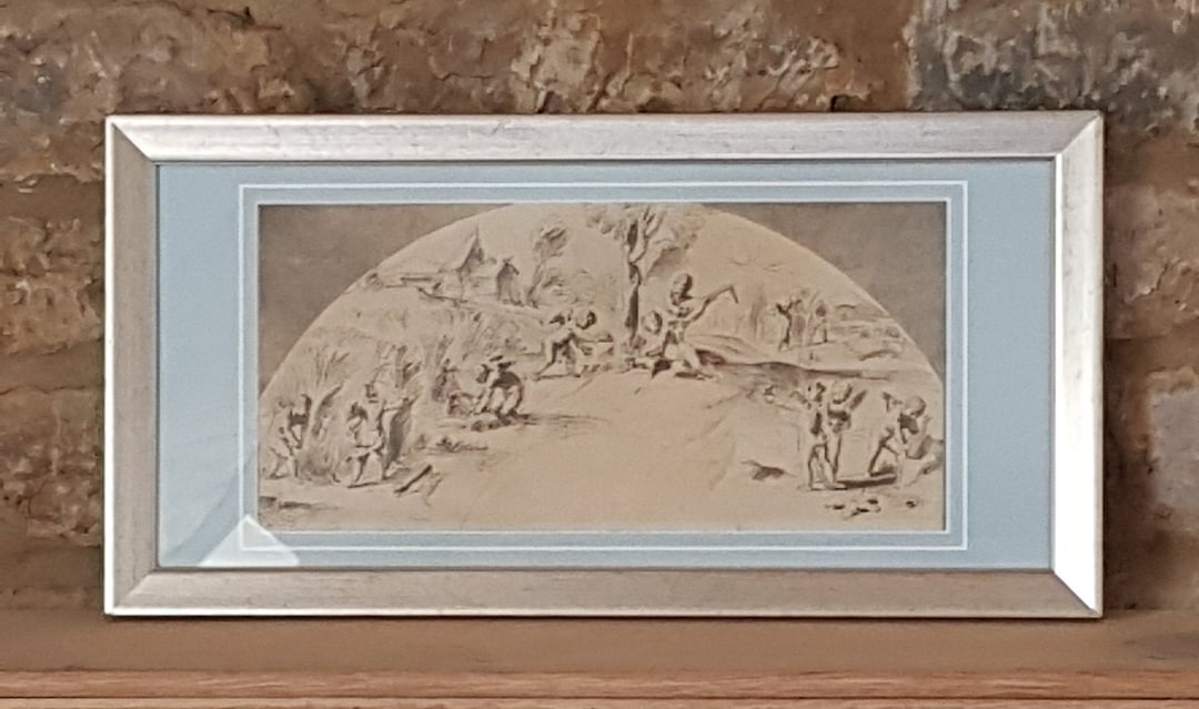 Vintage Italian F Alinari Fine Art Print of a Sketch of Cherubs (putti ...