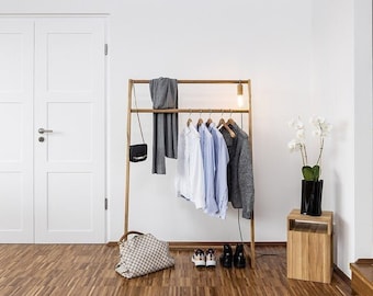 FYNN clothes rack/coat stand, designer piece of furniture made of solid oak