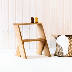 LOBO step stool handmade from oak