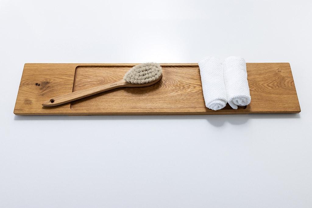 Plateau de baignoire en chêne - Étagère de baignoire artisanale avec surface antidérapante et niche - pour baignoires de 75 à 100 cm