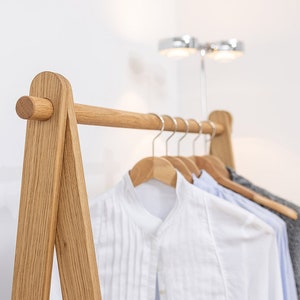 LINUS clothes rack/coat rack made of solid oak wood, handmade