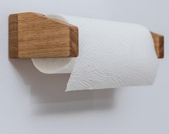 BEA kitchen roll holder, wall mount for kitchen rolls for screwing or gluing, made of oak