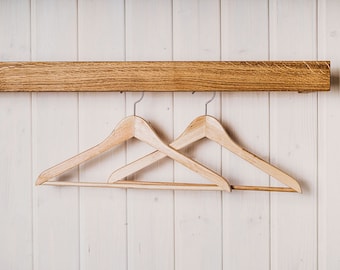 ABLA coat rack made of oak or walnut wood, wall coat rack in 100/60 cm length